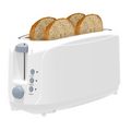 4 Slice Extra Long Slot Toaster with 6 Browning Levels & Defrost/Reheat Functions,White