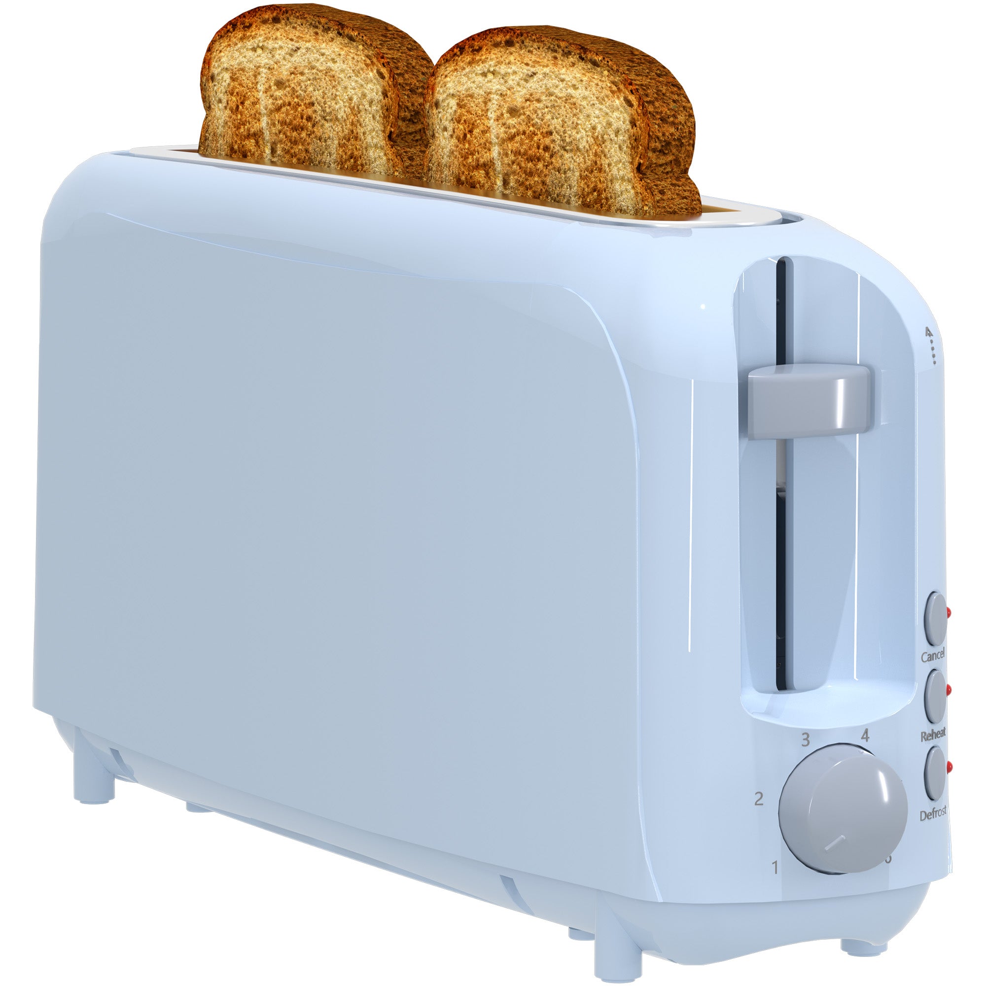 2-Slice Toaster with 10" Extra Long Slot, 6 Browning Levels, Removable Crumb Tray, Defrost, Reheat & Cancel Functions, Auto Shut-Off Safety,Blue