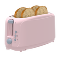 4 Slice Extra Long Slot Toaster with 6 Browning Levels & Defrost/Reheat Functions,Pink