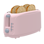 4 Slice Extra Long Slot Toaster with 6 Browning Levels & Defrost/Reheat Functions,Pink