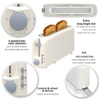 2-Slice Toaster with 10" Extra Long Slot, 6 Browning Levels, Removable Crumb Tray, Defrost, Reheat & Cancel Functions, Auto Shut-Off Safety,White