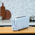 2-Slice Toaster with 10" Extra Long Slot, 6 Browning Levels, Removable Crumb Tray, Defrost, Reheat & Cancel Functions, Auto Shut-Off Safety,Blue