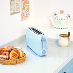 2-Slice Toaster with 10" Extra Long Slot, 6 Browning Levels, Removable Crumb Tray, Defrost, Reheat & Cancel Functions, Auto Shut-Off Safety,Blue