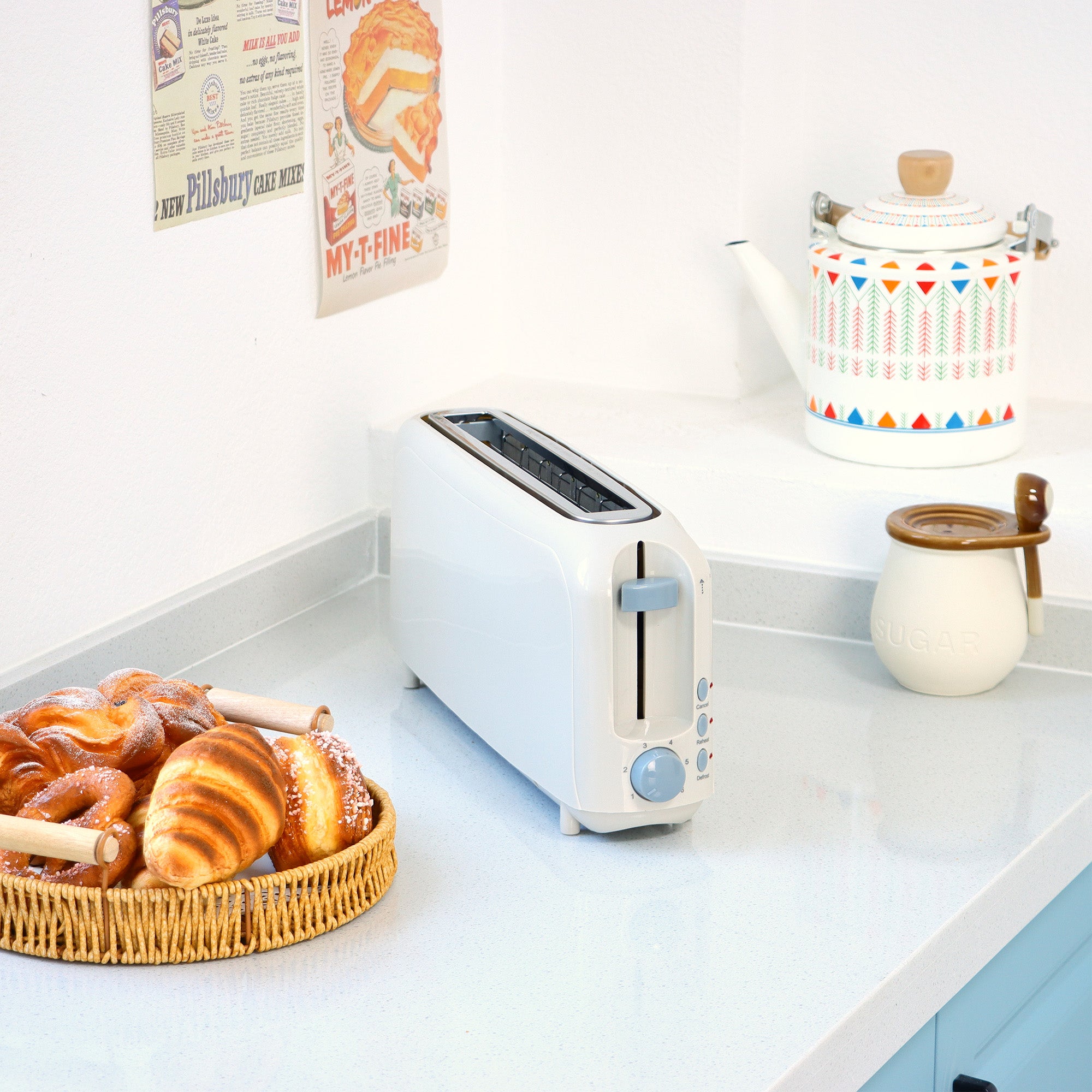 2-Slice Toaster with 10" Extra Long Slot, 6 Browning Levels, Removable Crumb Tray, Defrost, Reheat & Cancel Functions, Auto Shut-Off Safety,White