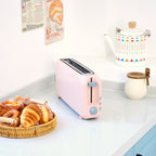 2-Slice Toaster with 10" Extra Long Slot, 6 Browning Levels, Removable Crumb Tray, Defrost, Reheat & Cancel Functions, Auto Shut-Off Safety,Pink