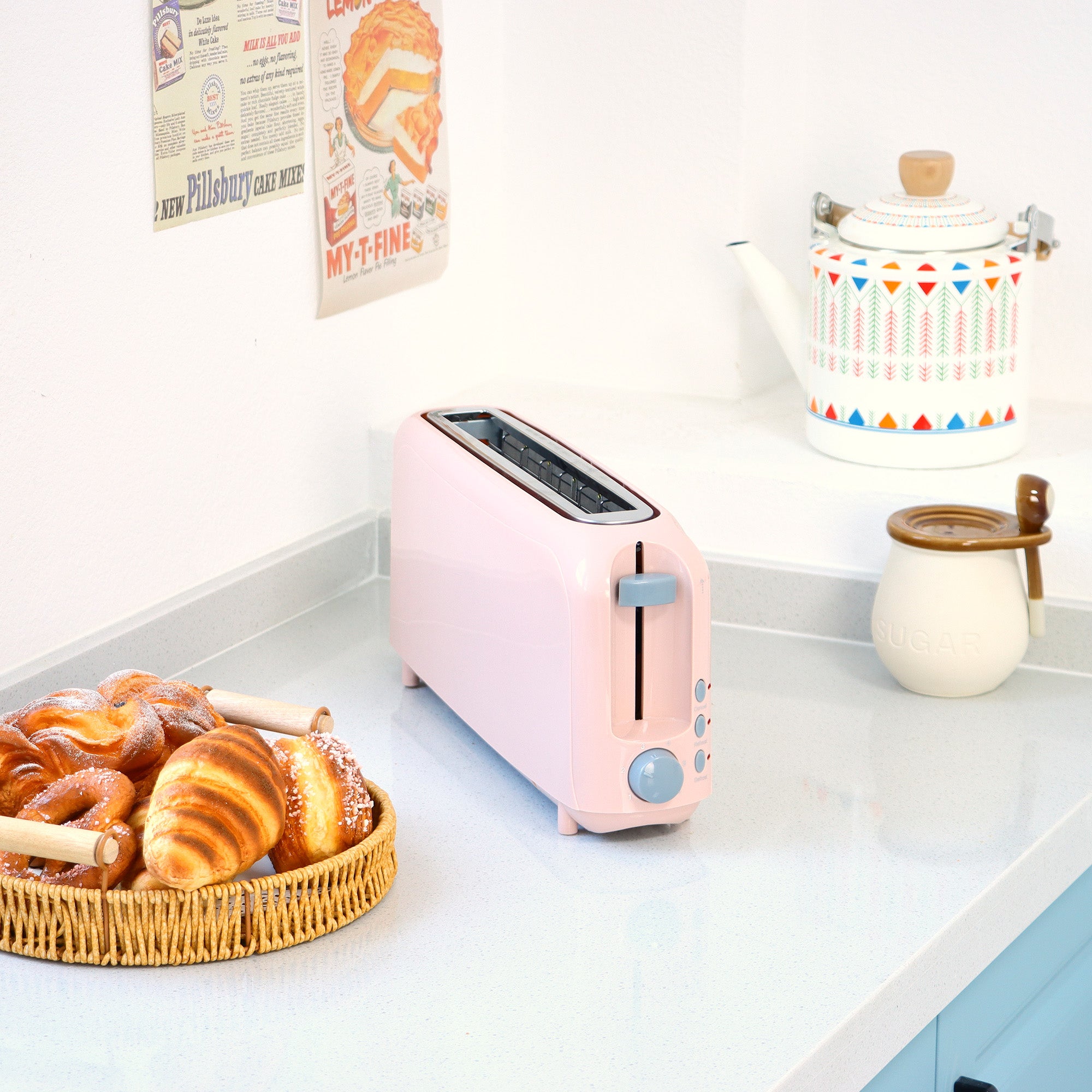 2-Slice Toaster with 10" Extra Long Slot, 6 Browning Levels, Removable Crumb Tray, Defrost, Reheat & Cancel Functions, Auto Shut-Off Safety,Pink
