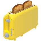 2-Slice Toaster with 10" Extra Long Slot, 6 Browning Levels, Removable Crumb Tray, Defrost, Reheat & Cancel Functions, Auto Shut-Off Safety,Yellow