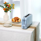 2-Slice Toaster with 10" Extra Long Slot, 6 Browning Levels, Removable Crumb Tray, Defrost, Reheat & Cancel Functions, Auto Shut-Off Safety,Blue