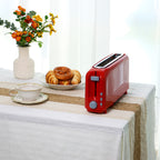 2-Slice Toaster with 10" Extra Long Slot, 6 Browning Levels, Removable Crumb Tray, Defrost, Reheat & Cancel Functions, Auto Shut-Off Safety,Red