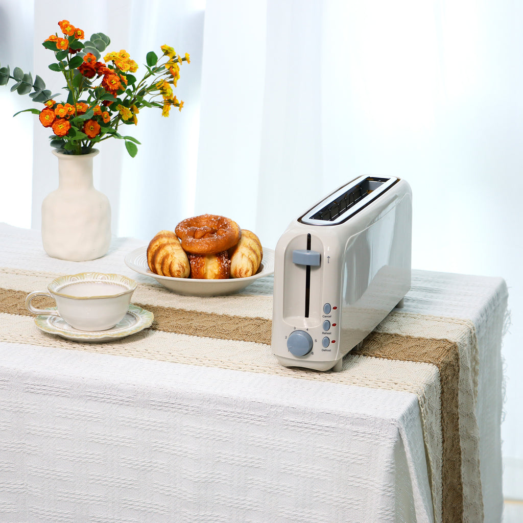 2-Slice Toaster with 10" Extra Long Slot, 6 Browning Levels, Removable Crumb Tray, Defrost, Reheat & Cancel Functions, Auto Shut-Off Safety,White