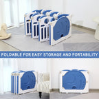 18-Panel Portable Plastic Playpen,Multi-scene Safety Fence for Kids,Blue