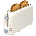 2-Slice Toaster with 10" Extra Long Slot, 6 Browning Levels, Removable Crumb Tray, Defrost, Reheat & Cancel Functions, Auto Shut-Off Safety,White