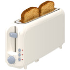 2-Slice Toaster with 10" Extra Long Slot, 6 Browning Levels, Removable Crumb Tray, Defrost, Reheat & Cancel Functions, Auto Shut-Off Safety,White