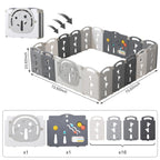 18-Panel Portable Plastic Playpen,Safe Activity Fence for Toddlers,Gray