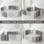 18-Panel Portable Plastic Playpen,Safe Activity Fence for Toddlers,Gray