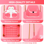 Kids Swing Set,3-in-1 Design with Safety Belt,Sturdy Metal Stand,Easy Quick Assembly,Indoor & Outdoor Suitable for Backyard,Playground and Nursery,Pink