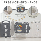 18-Panel Portable Plastic Playpen,Safe Activity Fence for Toddlers,Gray