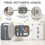 14-Panel Portable Plastic Playpen,Safe Activity Fence for Toddlers,Gray