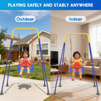 Kids Swing Set,3-in-1 Design with Safety Belt,Sturdy Metal Stand,Easy Quick Assembly,Indoor & Outdoor Suitable for Backyard,Playground and Nursery,Blue